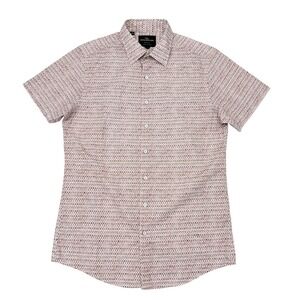 Rodd & Gunn Shirt Men Size Small Short Sleeve Button Down White Pink Gray